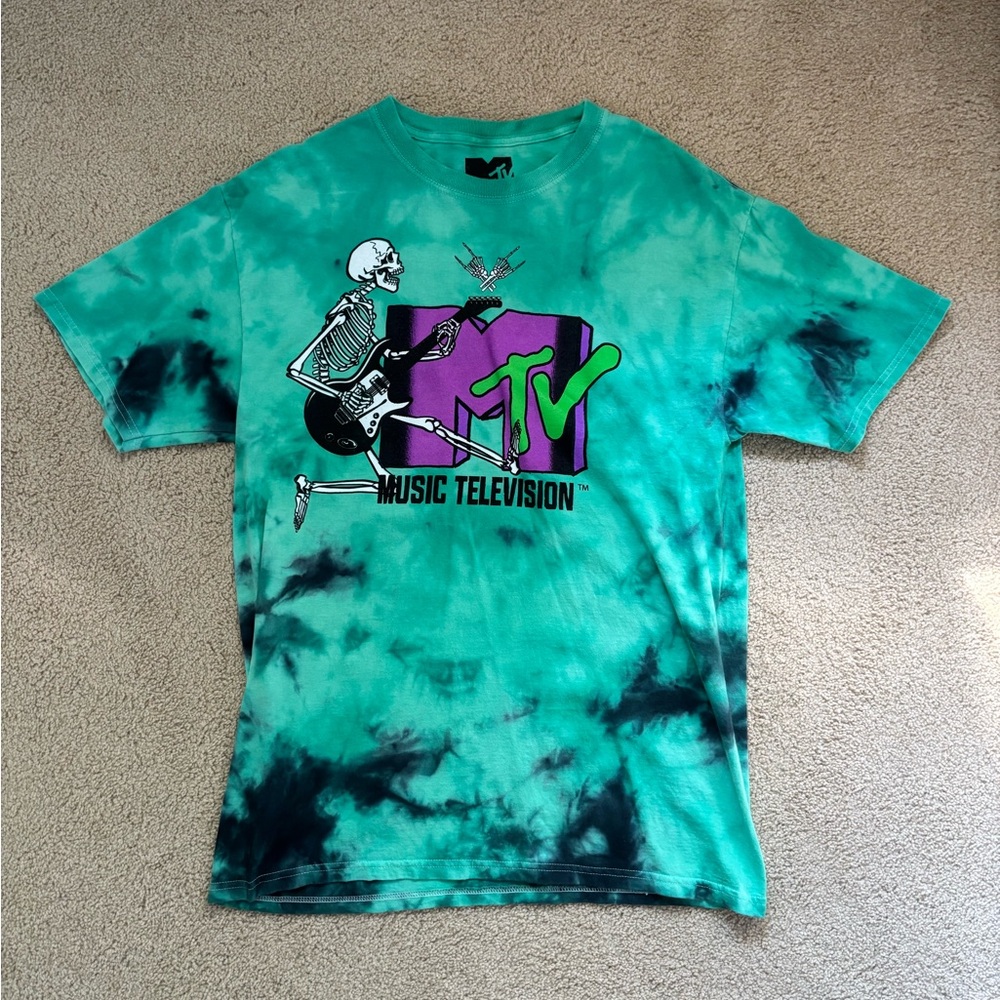 MTV Tie-Dye Skeleton Graphic Tee